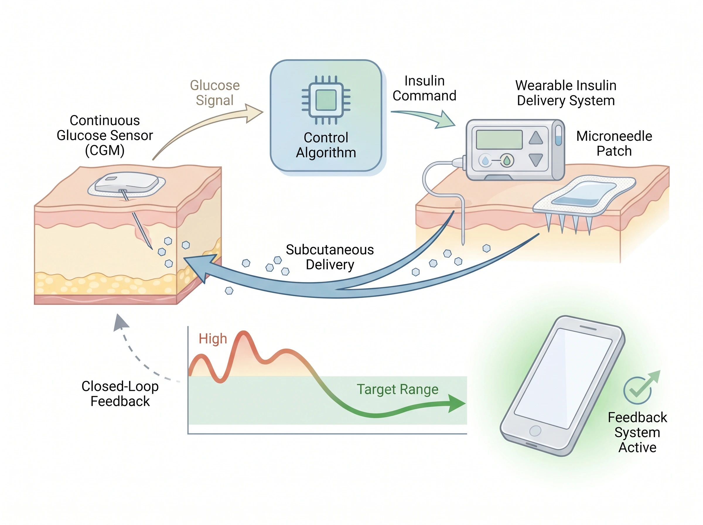 Closed-Loop Insulin Delivery Wearable System