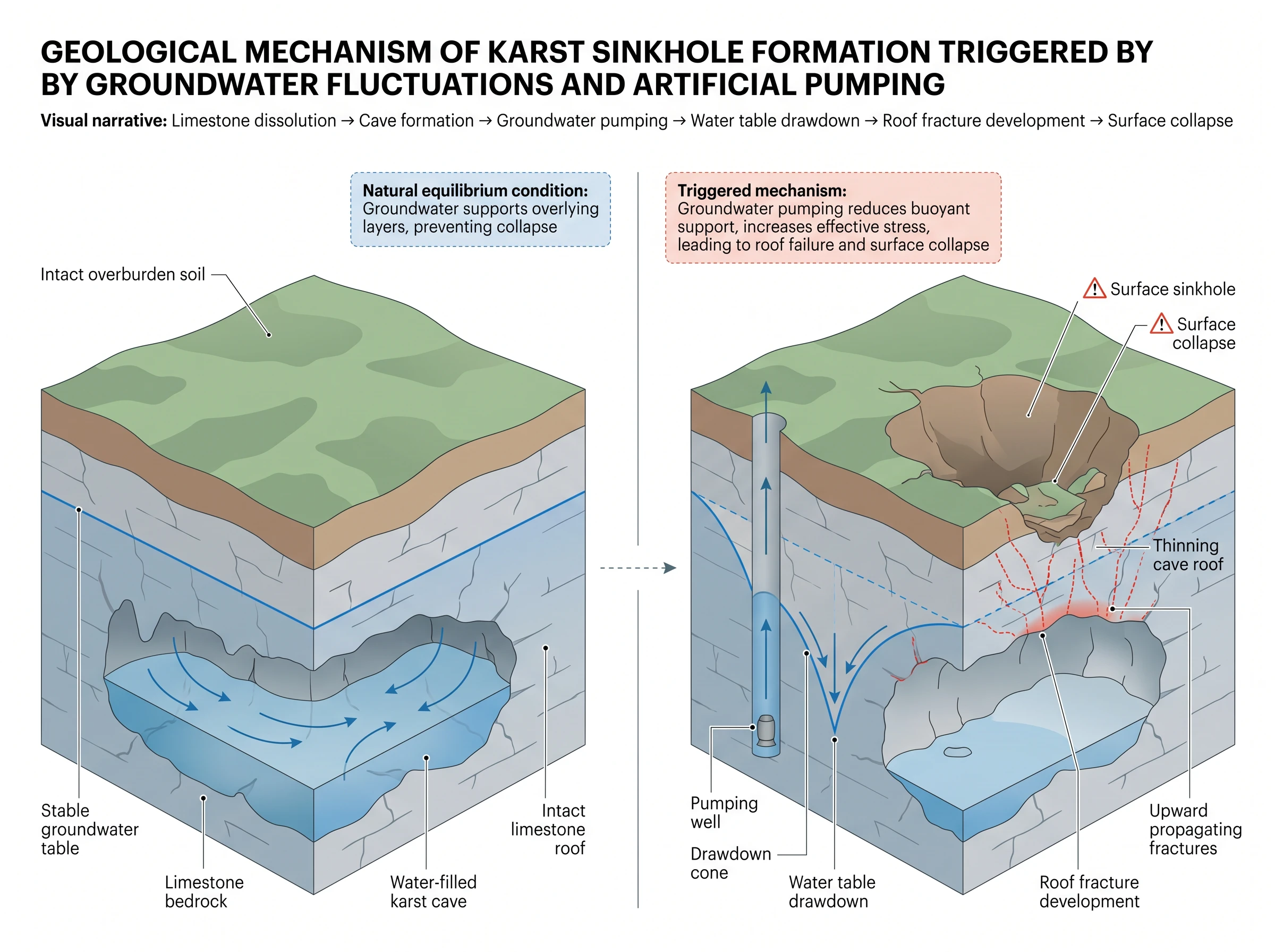 Karst Sinkhole Groundwater Collapse