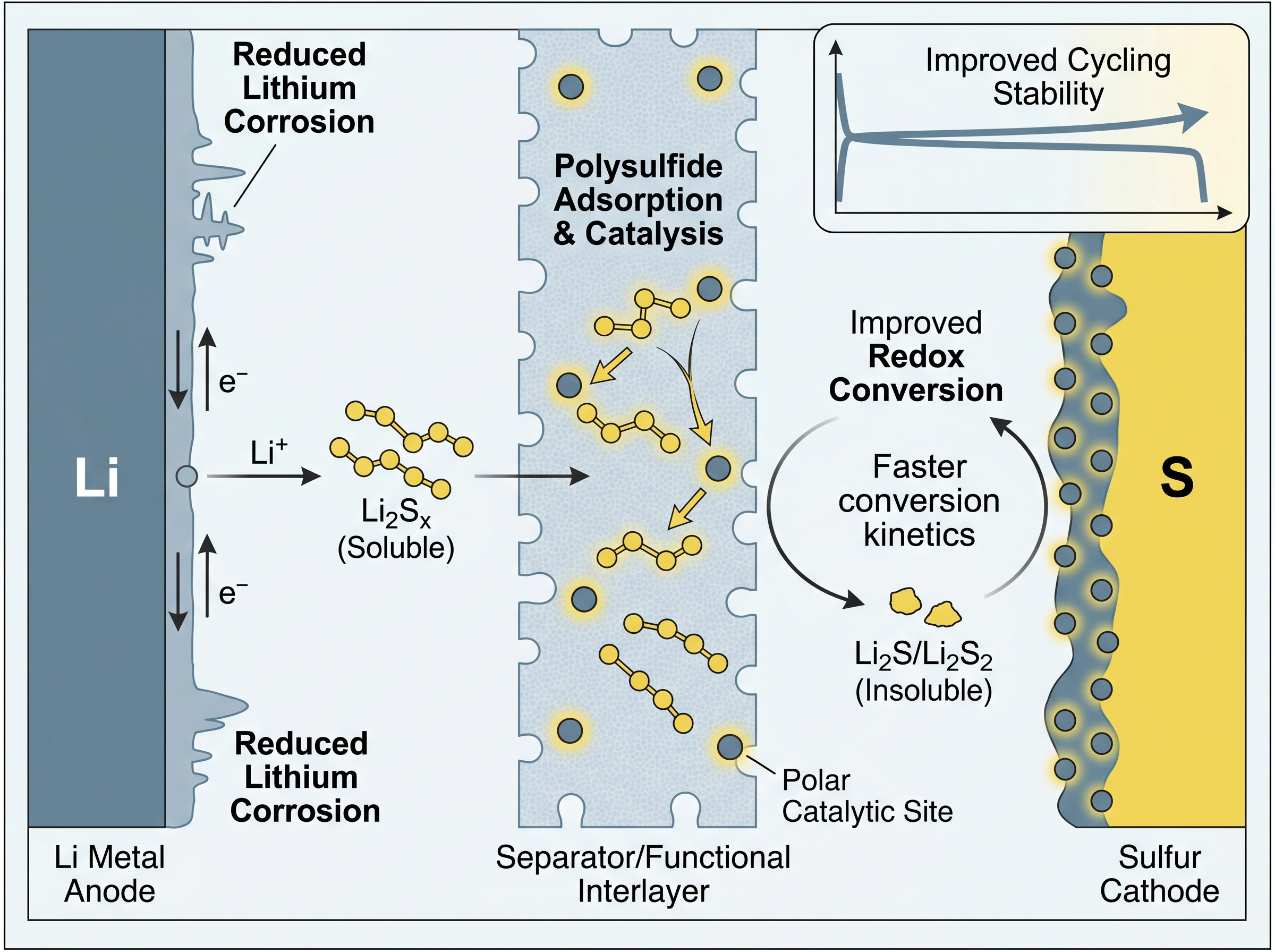 Lithium-Sulfur Polysulfide Shuttle Suppression