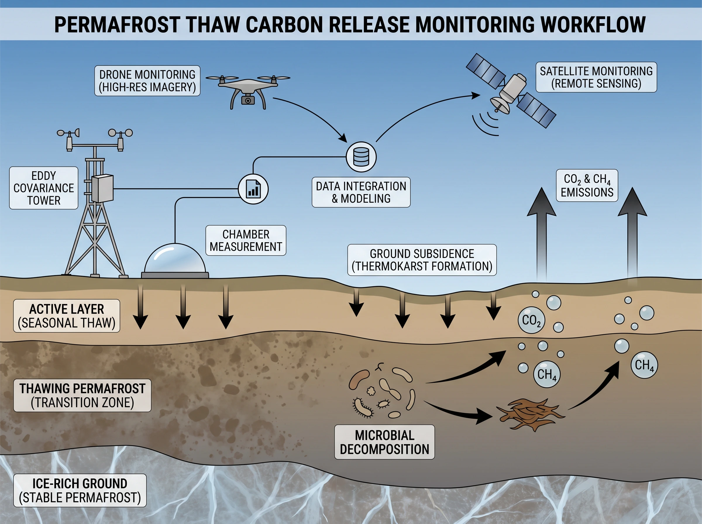 Permafrost Thaw Carbon Release Monitoring