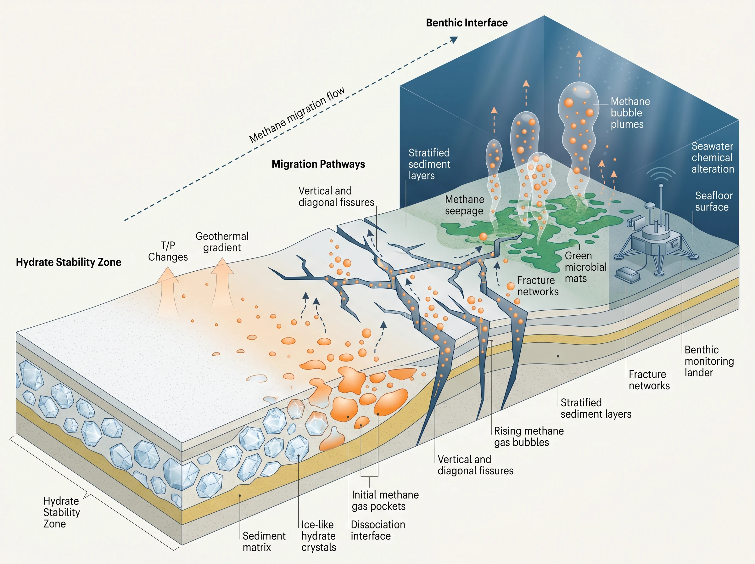 Submarine Methane Hydrate Seepage